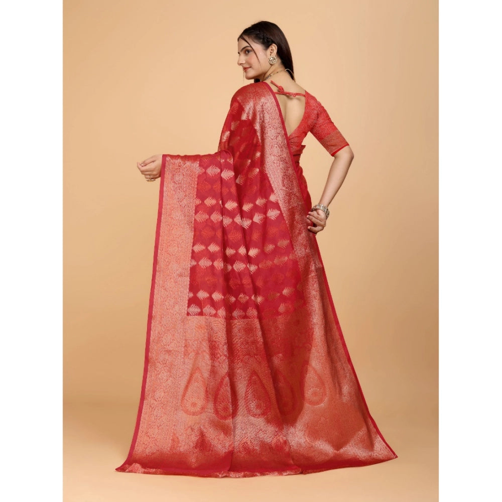 Ranili Organza Woven Saree With Unstitched Blouse