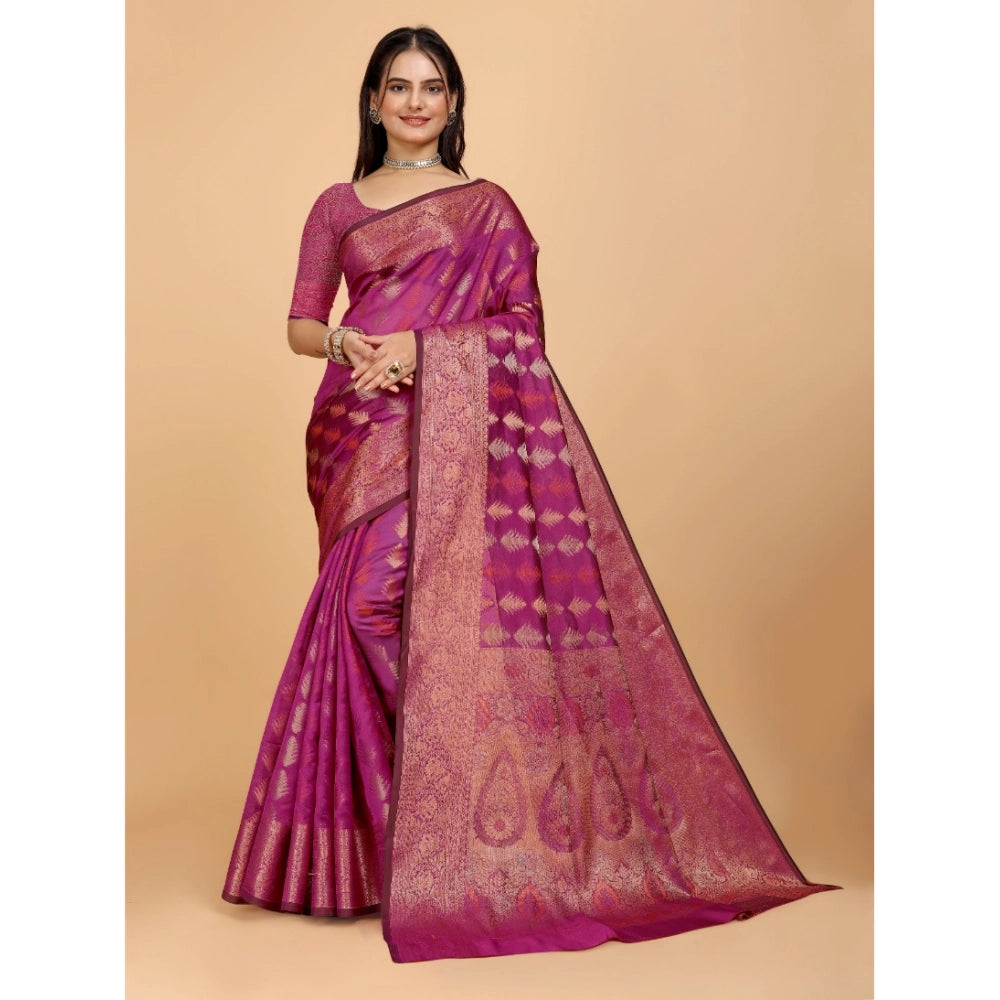 Ranili Organza Woven Saree With Unstitched Blouse