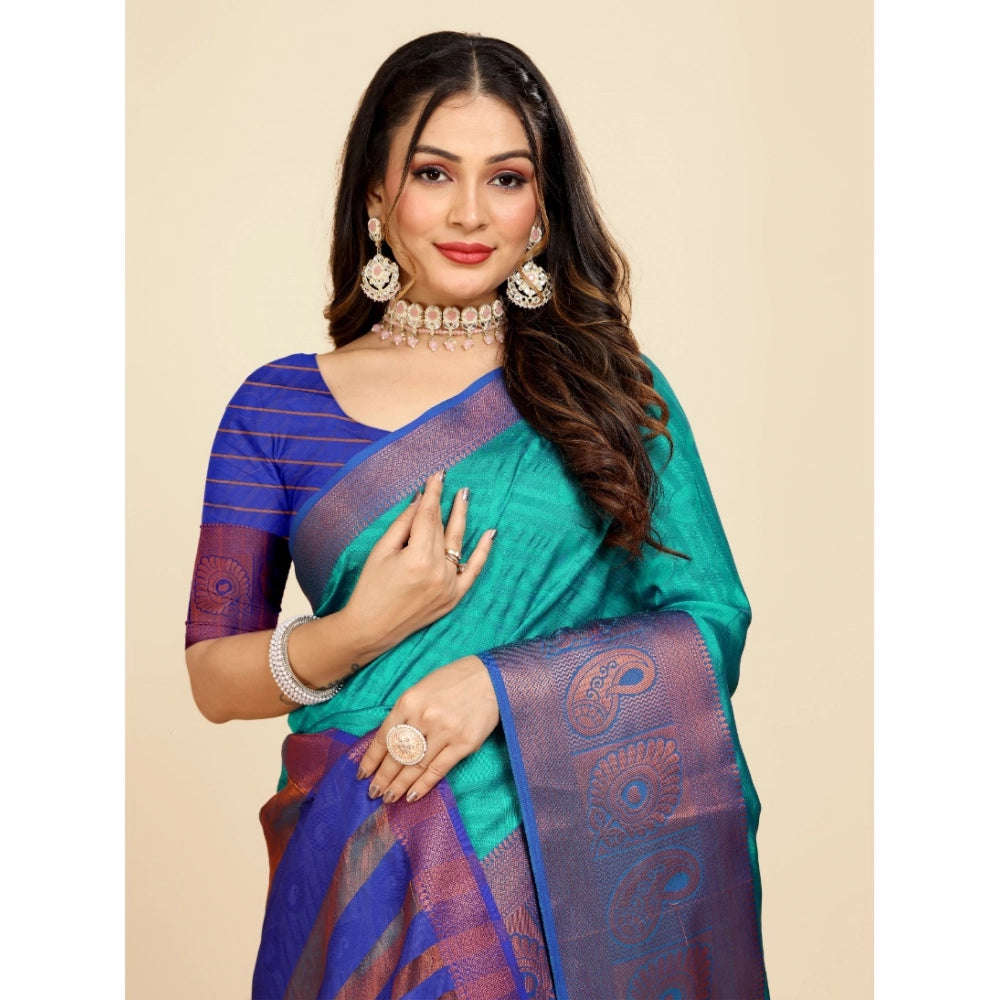 Ranili Organza Woven Saree With Unstitched Blouse