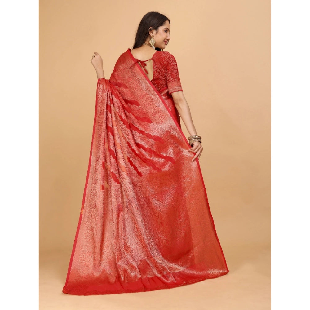 Ranili Organza Woven Saree With Unstitched Blouse