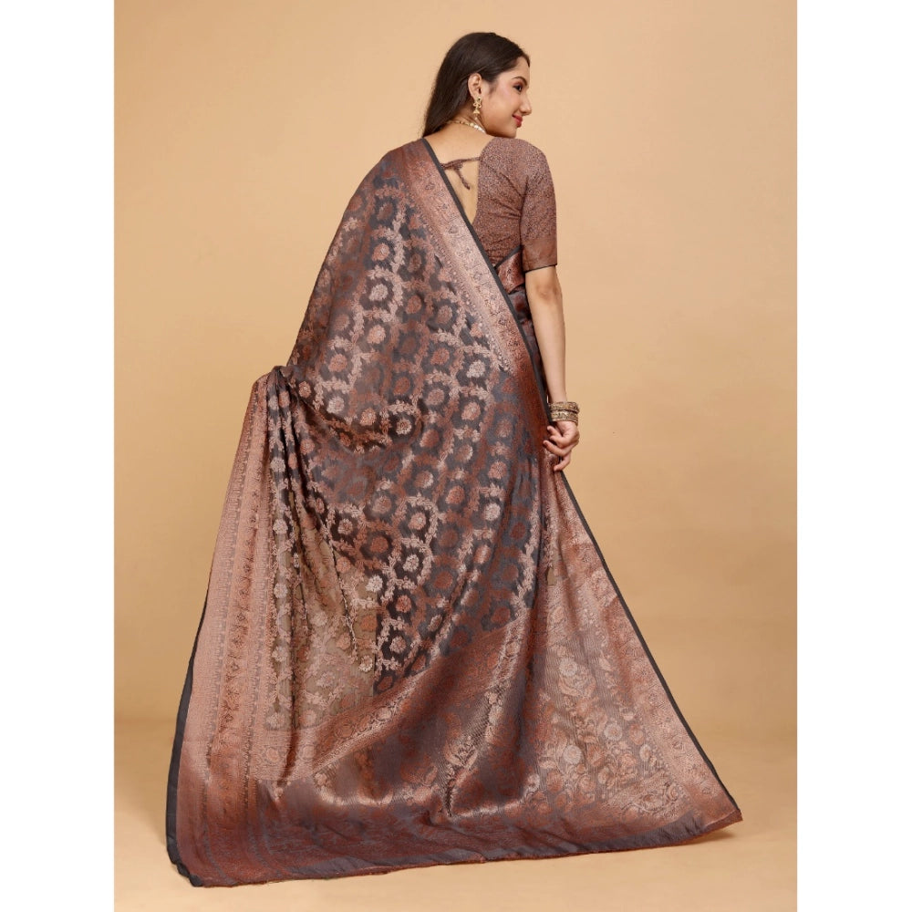 Ranili Organza Woven Saree With Unstitched Blouse