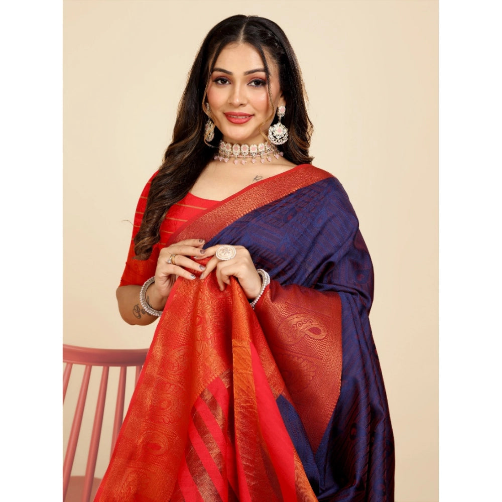 Ranili Organza Woven Saree With Unstitched Blouse