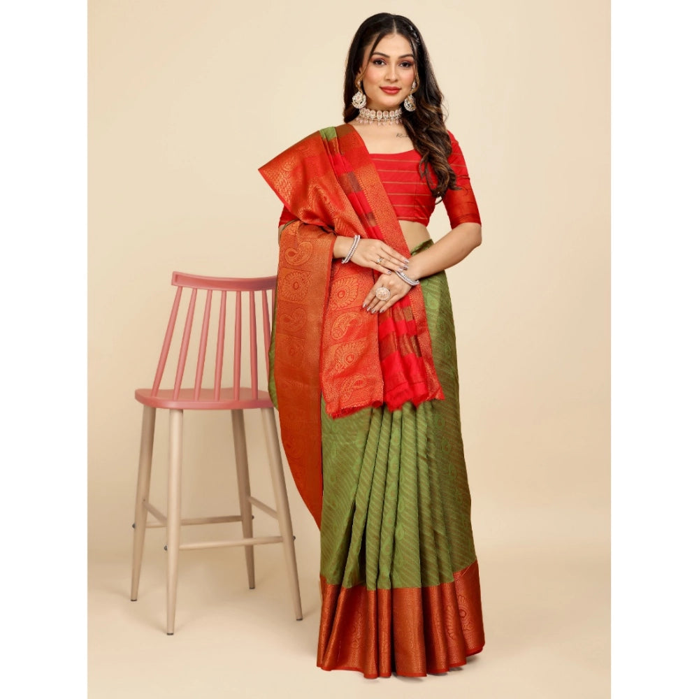 Ranili Organza Woven Saree With Unstitched Blouse