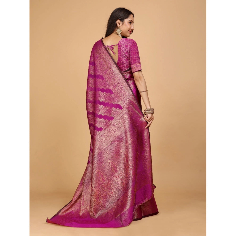 Ranili Organza Woven Saree With Unstitched Blouse