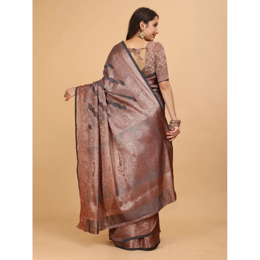 Ranili Organza Woven Saree With Unstitched Blouse