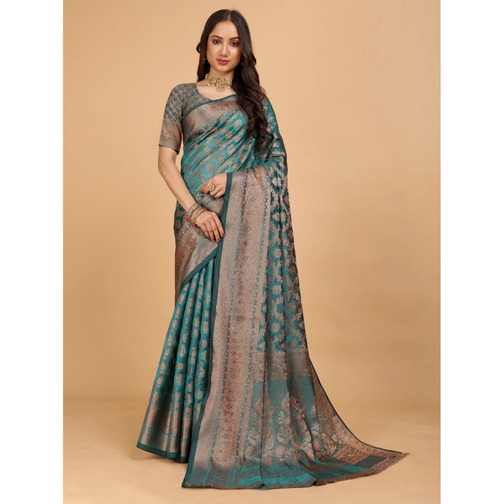 Ranili Organza Woven Saree With Unstitched Blouse
