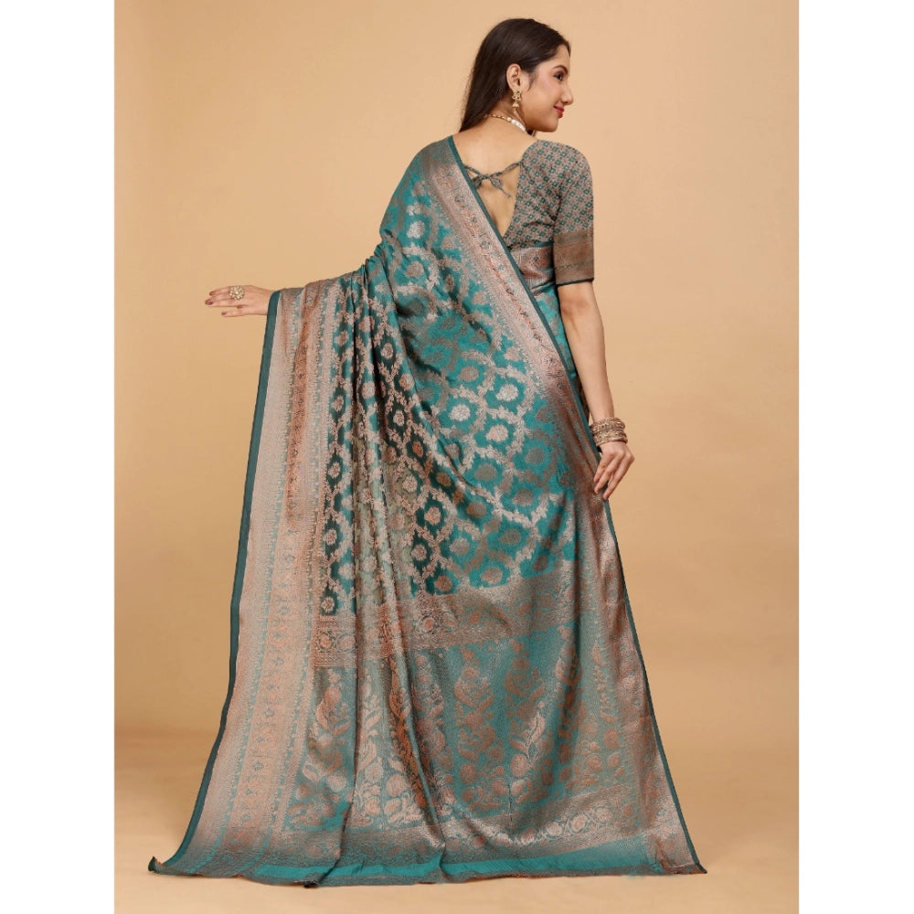 Ranili Organza Woven Saree With Unstitched Blouse