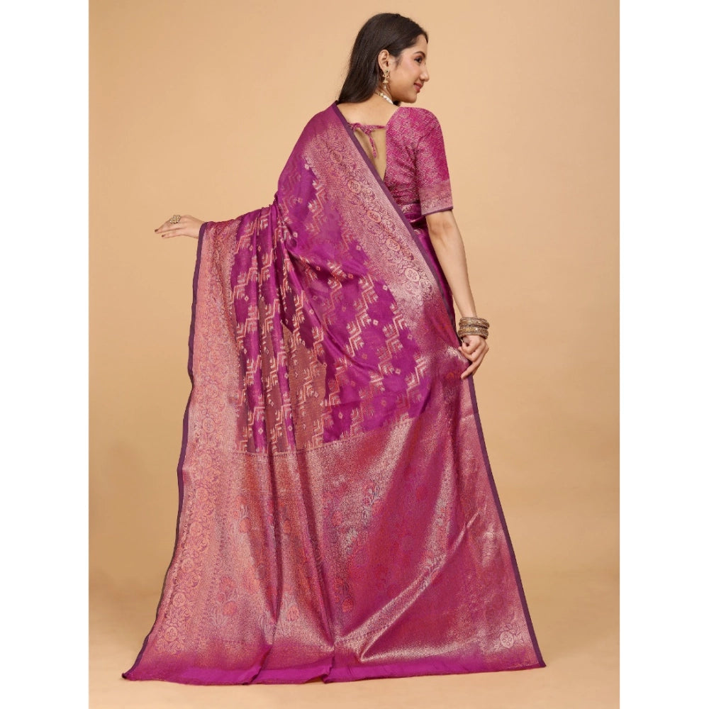 Ranili Organza Woven Saree With Unstitched Blouse