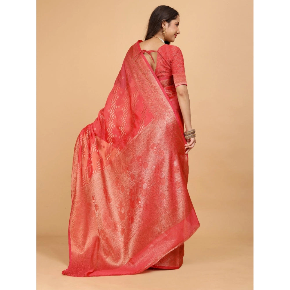 Ranili Organza Woven Saree With Unstitched Blouse