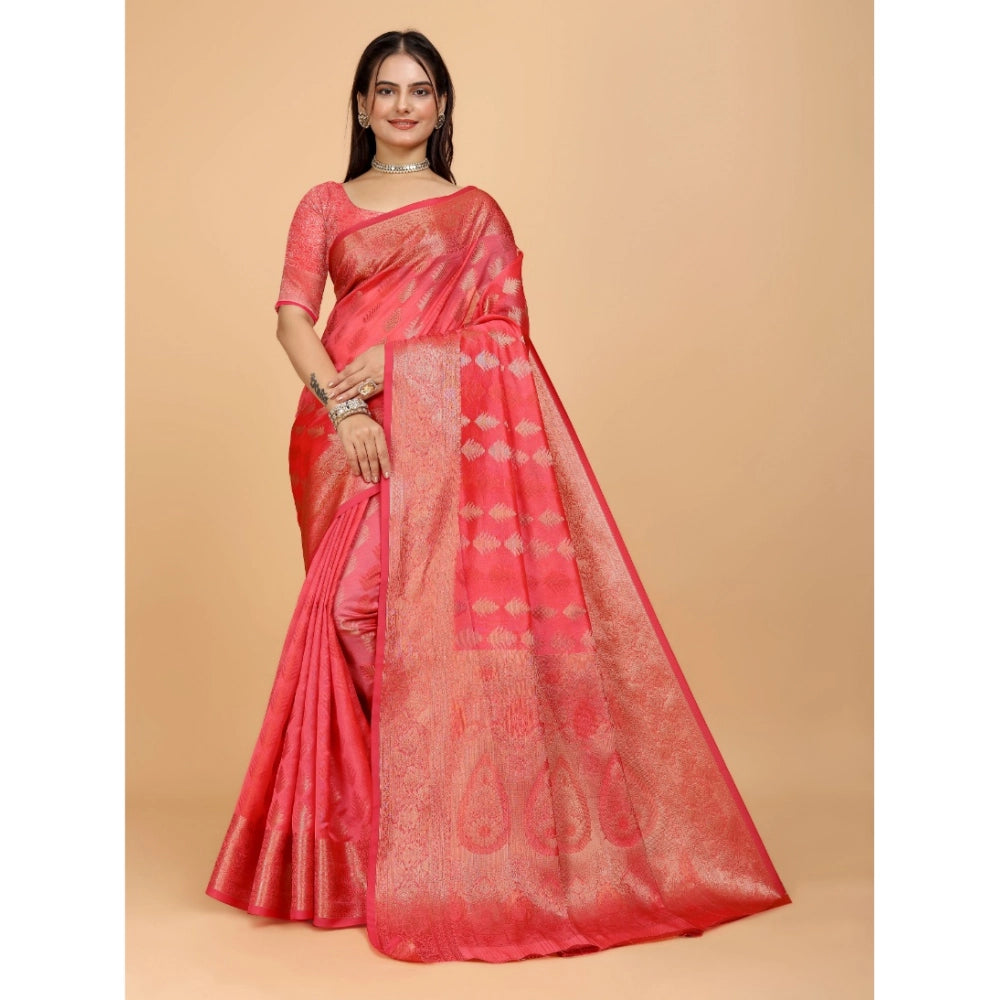 Ranili Organza Woven Saree With Unstitched Blouse