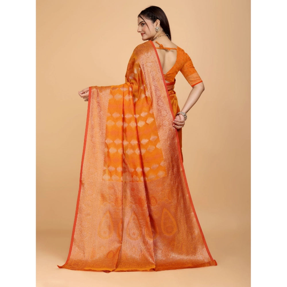 Ranili Organza Woven Saree With Unstitched Blouse