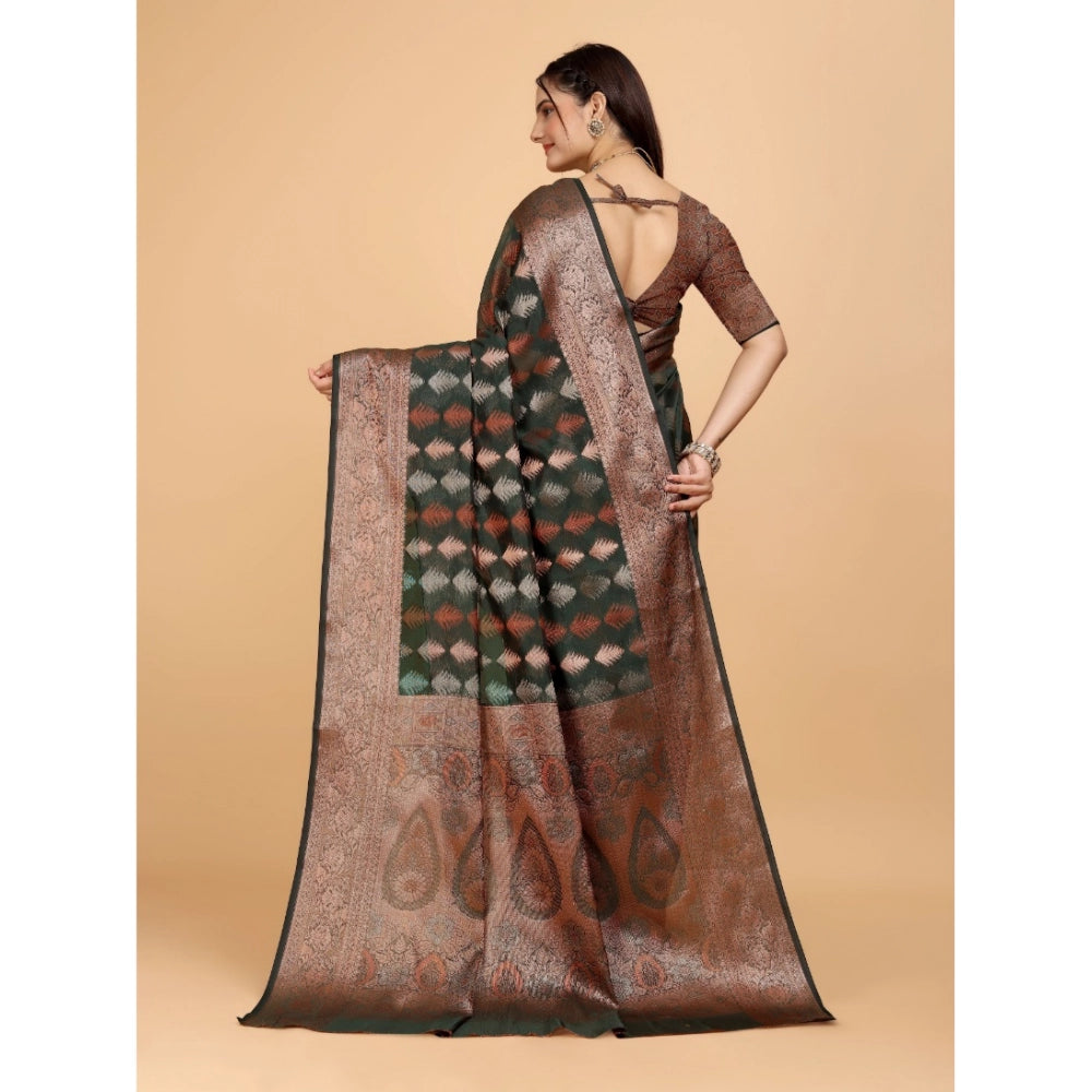 Ranili Organza Woven Saree With Unstitched Blouse
