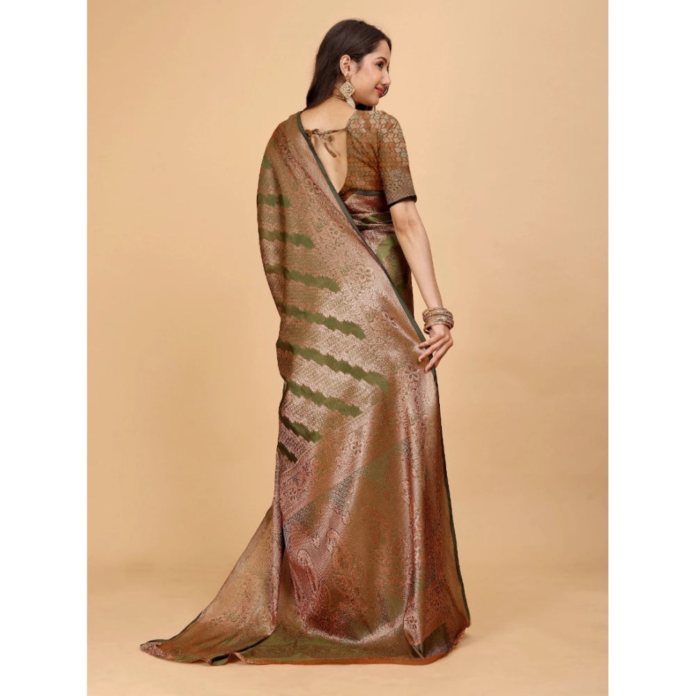 Ranili Organza Woven Saree With Unstitched Blouse