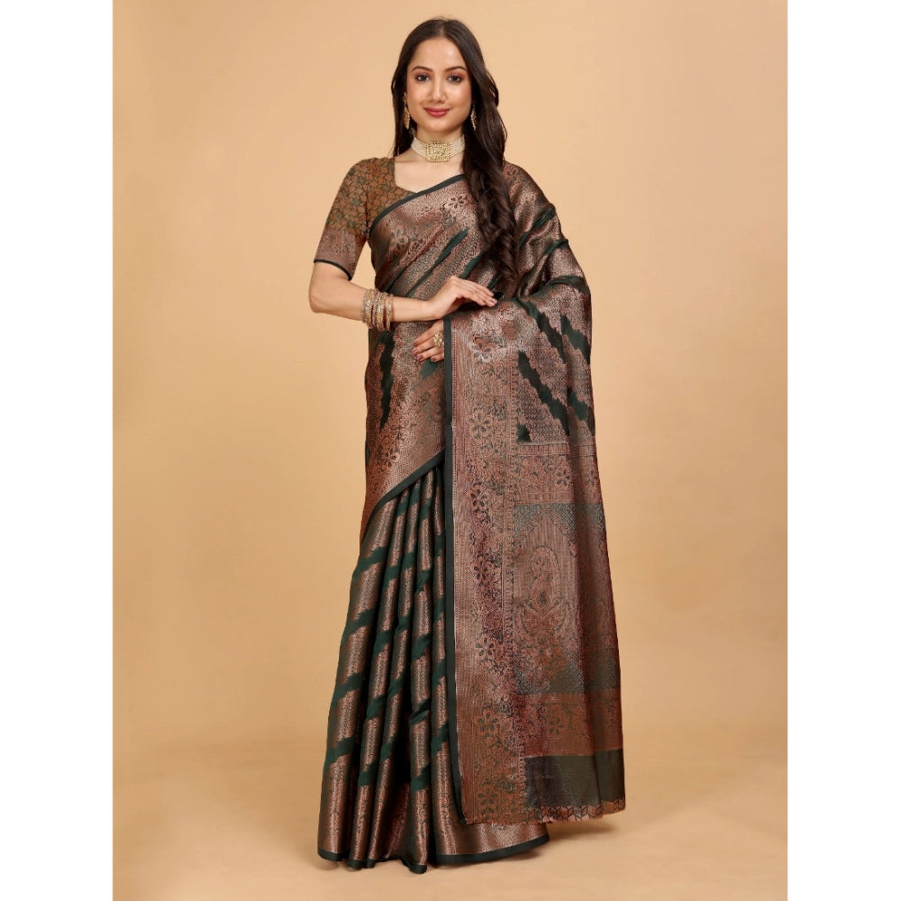 Ranili Organza Woven Saree With Unstitched Blouse