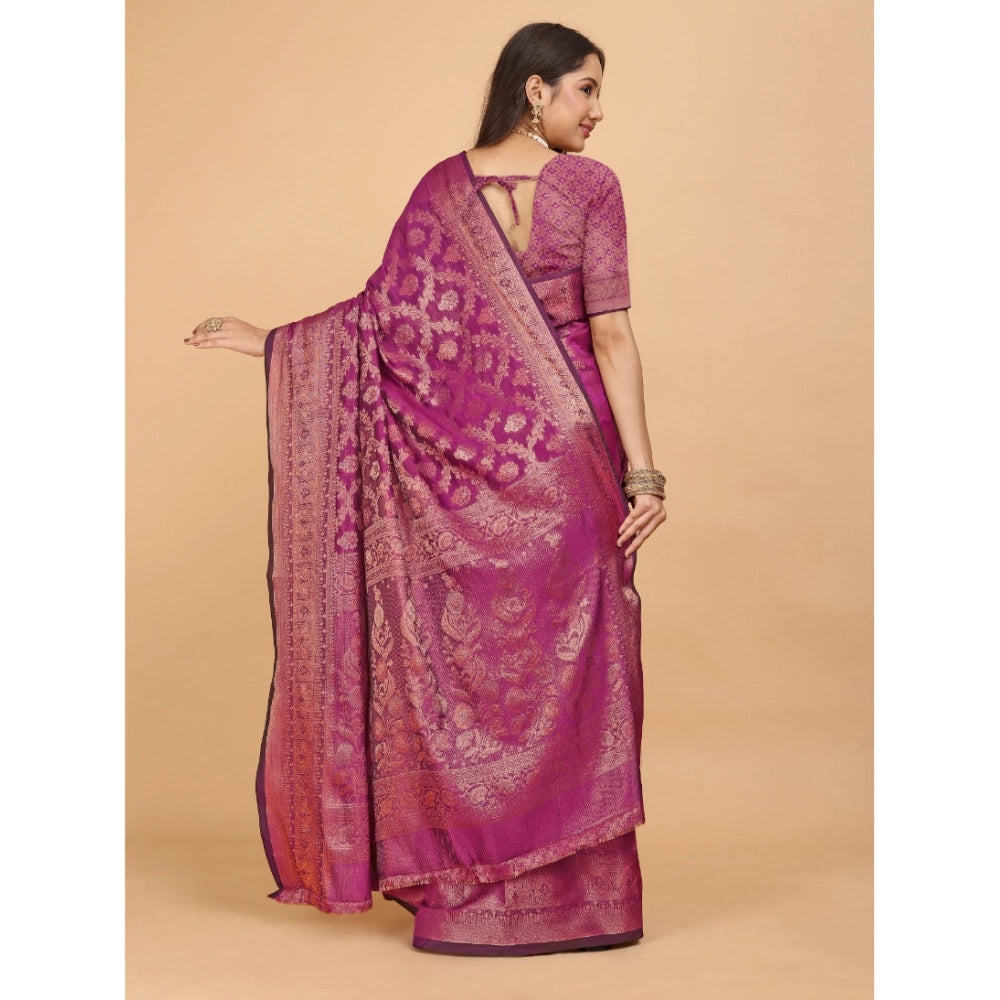 Ranili Organza Woven Saree With Unstitched Blouse