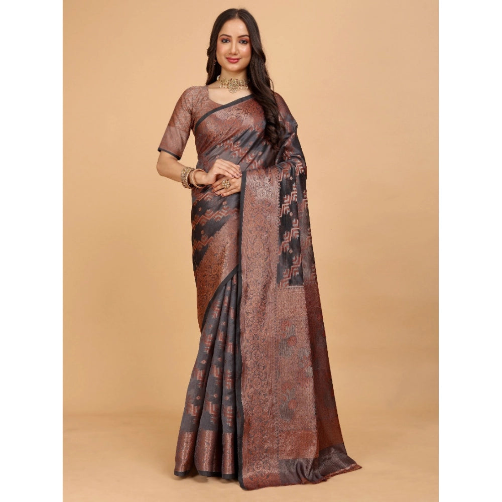 Ranili Organza Woven Saree With Unstitched Blouse