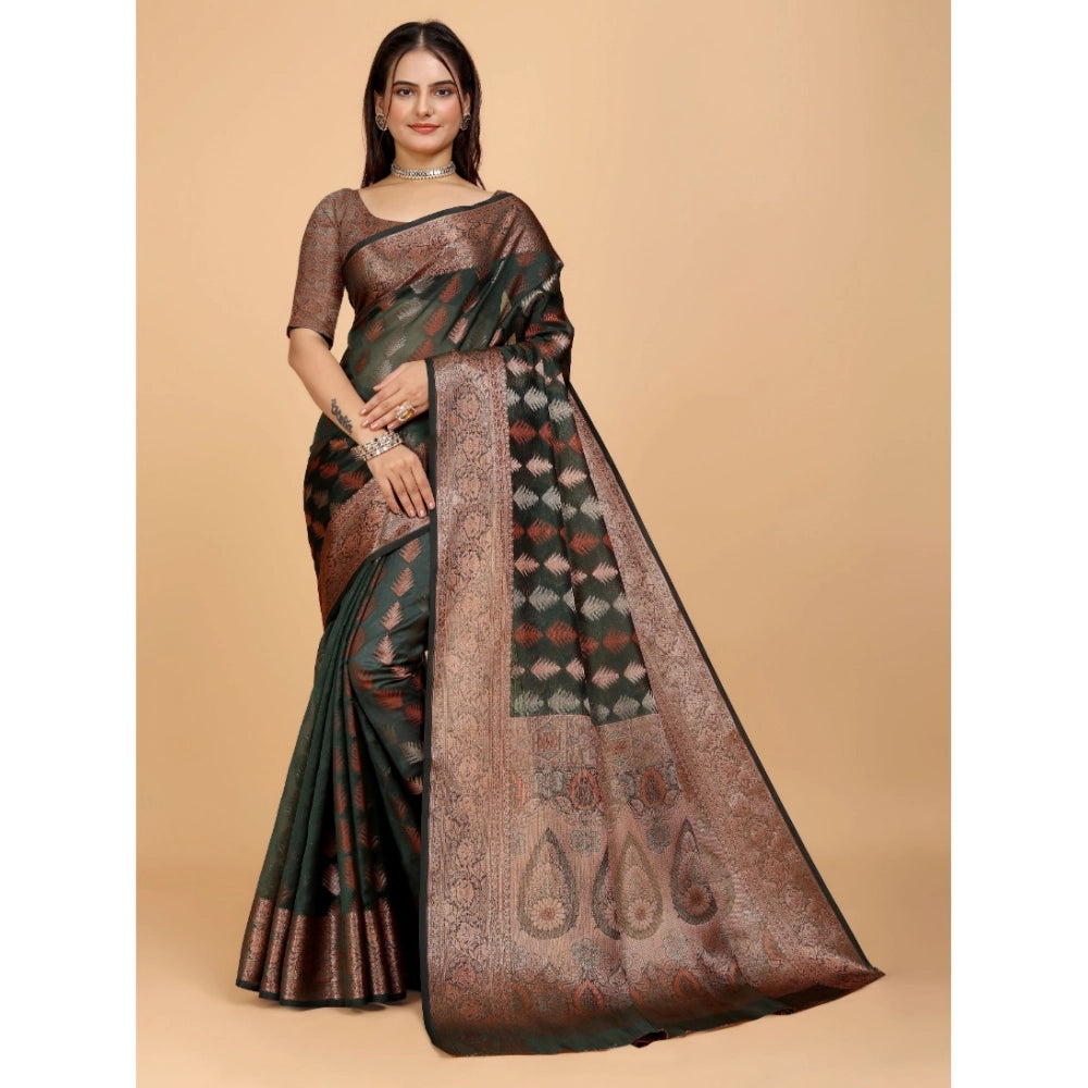 Ranili Organza Woven Saree With Unstitched Blouse