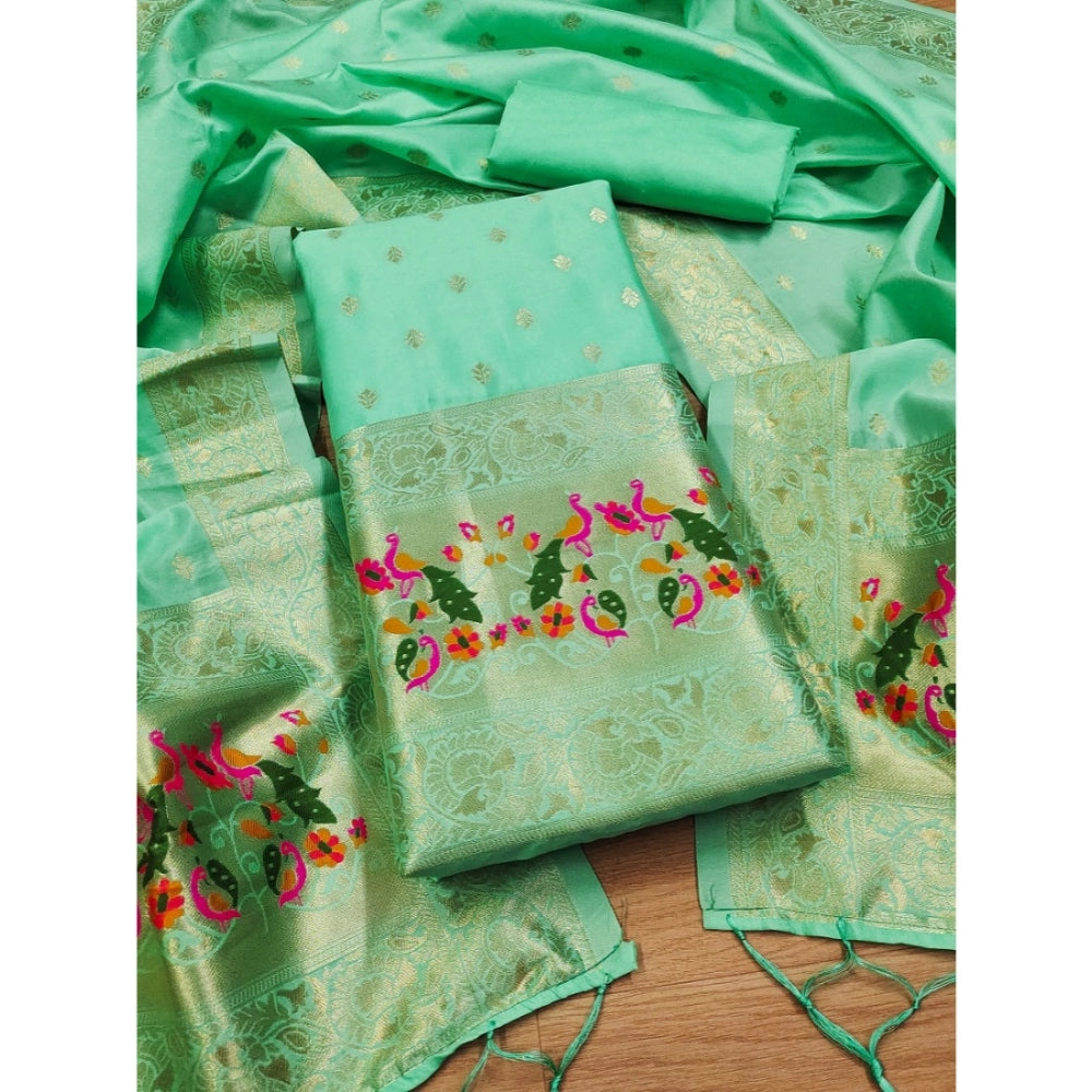 Ranili Banarasi Silk Printed Unstitched Salwar Suit Material With Dupatta
