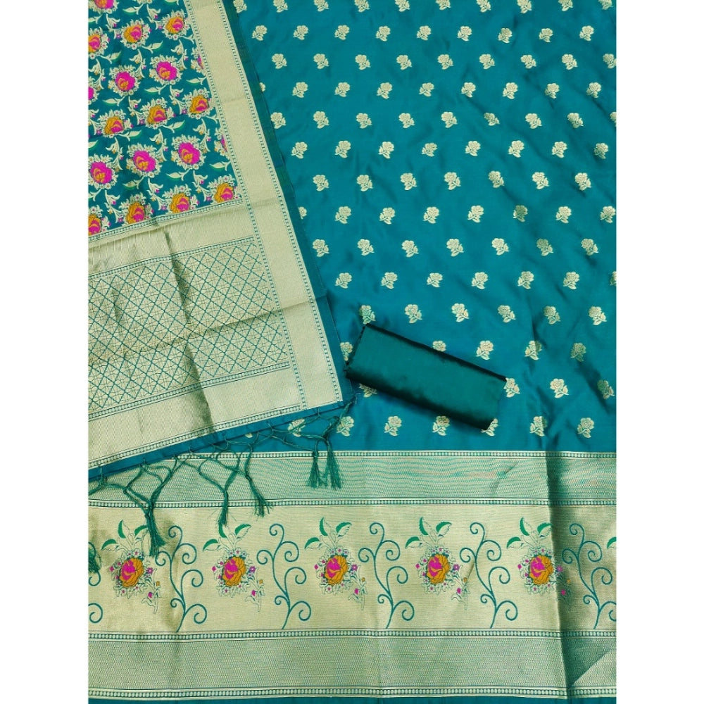 Ranili Banarasi Silk Printed Unstitched Salwar Suit Material With Dupatta