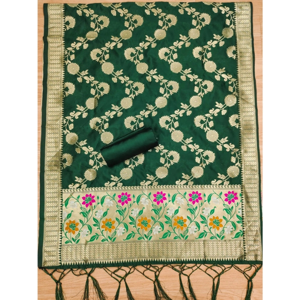 Ranili Banarasi Silk Printed Unstitched Salwar Suit Material With Dupatta