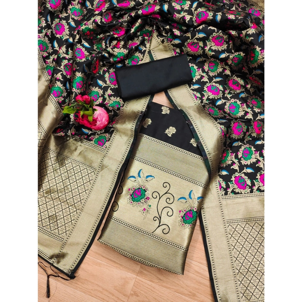 Ranili Banarasi Silk Printed Unstitched Salwar Suit Material With Dupatta