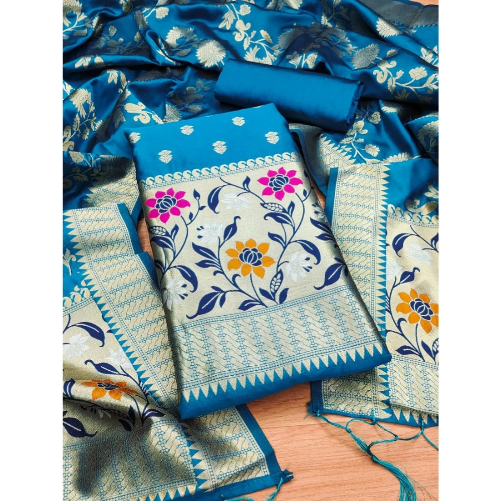 Ranili Banarasi Silk Printed Unstitched Salwar Suit Material With Dupatta