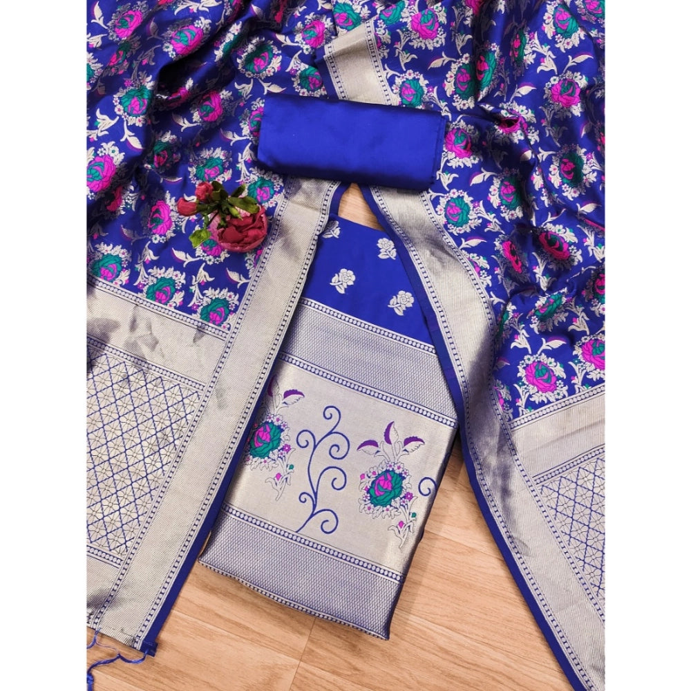 Ranili Banarasi Silk Printed Unstitched Salwar Suit Material With Dupatta