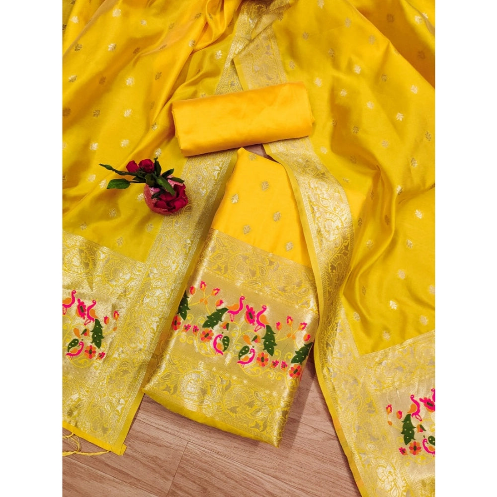 Ranili Banarasi Silk Printed Unstitched Salwar Suit Material With Dupatta