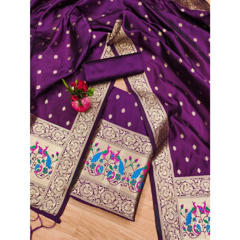 Ranili Banarasi Silk Printed Unstitched Salwar Suit Material With Dupatta