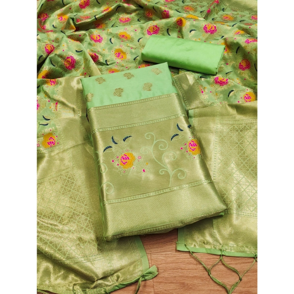 Ranili Banarasi Silk Printed Unstitched Salwar Suit Material With Dupatta