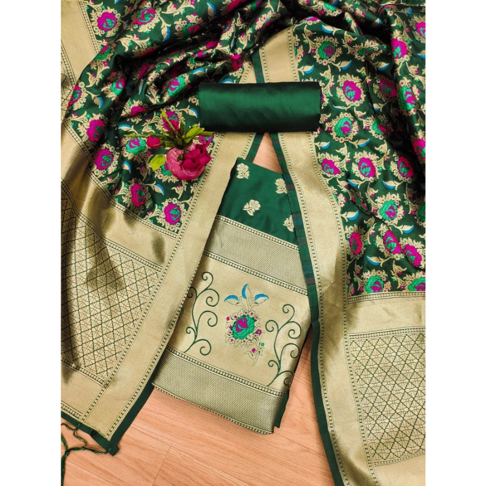Ranili Banarasi Silk Printed Unstitched Salwar Suit Material With Dupatta
