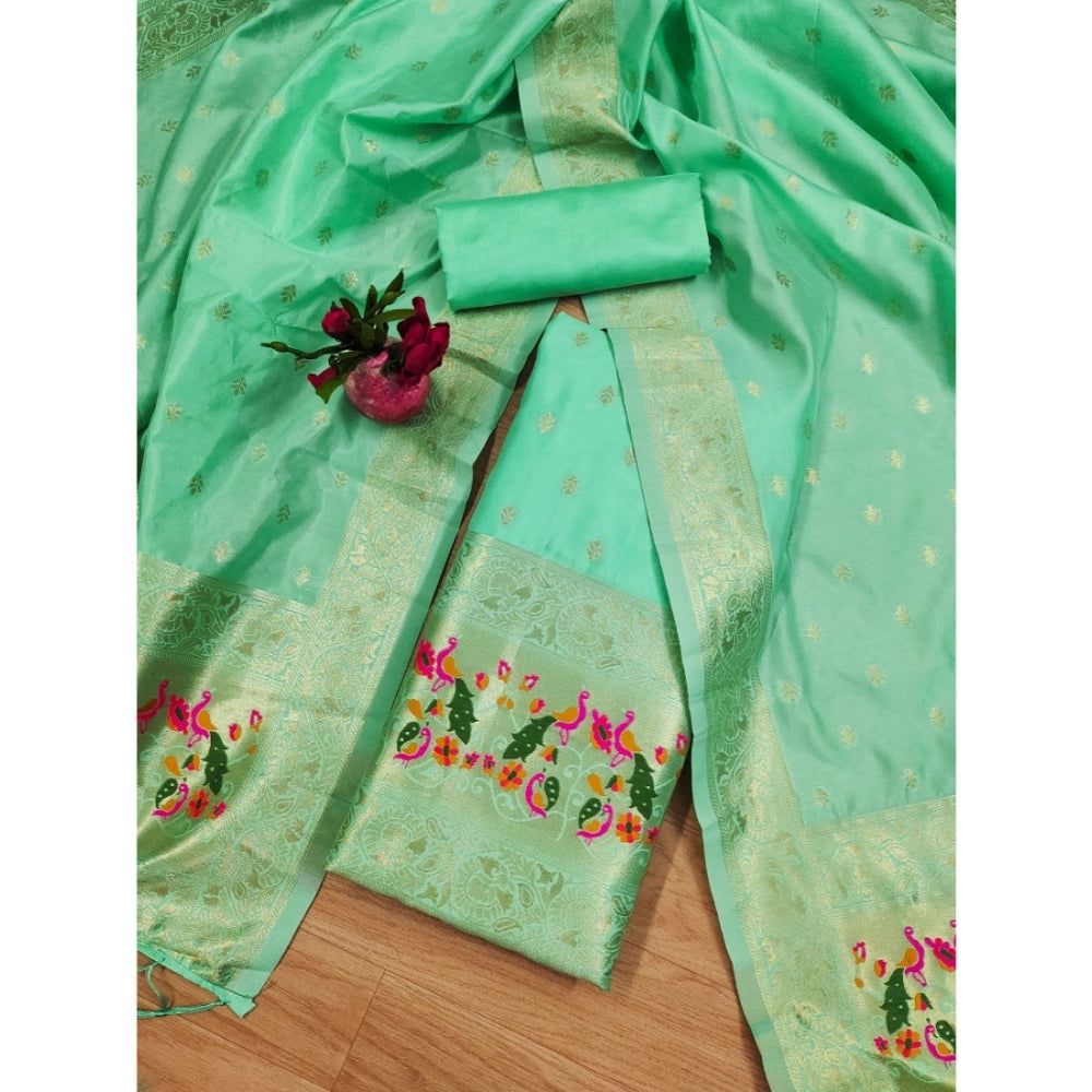 Ranili Banarasi Silk Printed Unstitched Salwar Suit Material With Dupatta