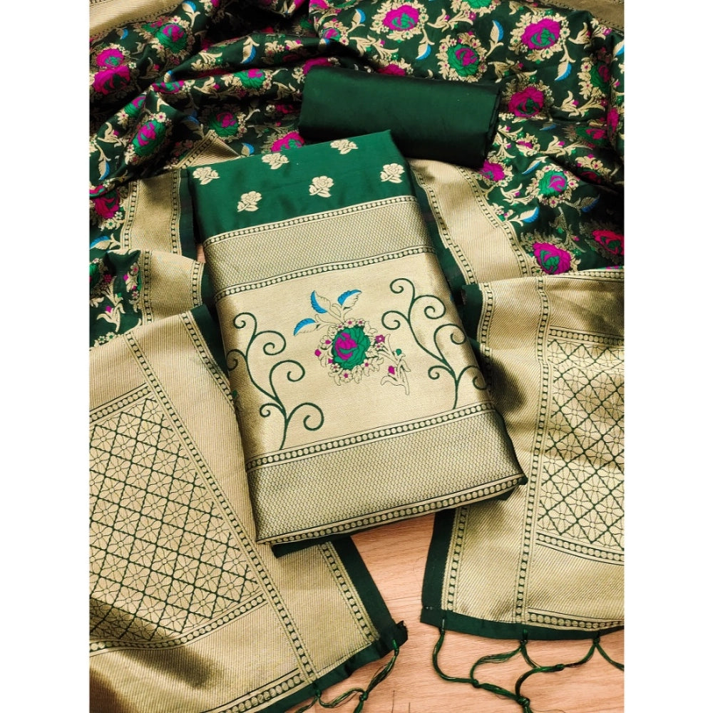 Ranili Banarasi Silk Printed Unstitched Salwar Suit Material With Dupatta