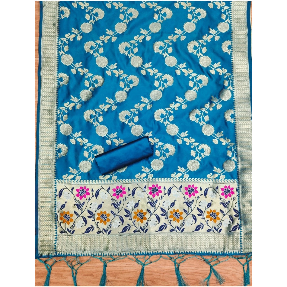 Ranili Banarasi Silk Printed Unstitched Salwar Suit Material With Dupatta