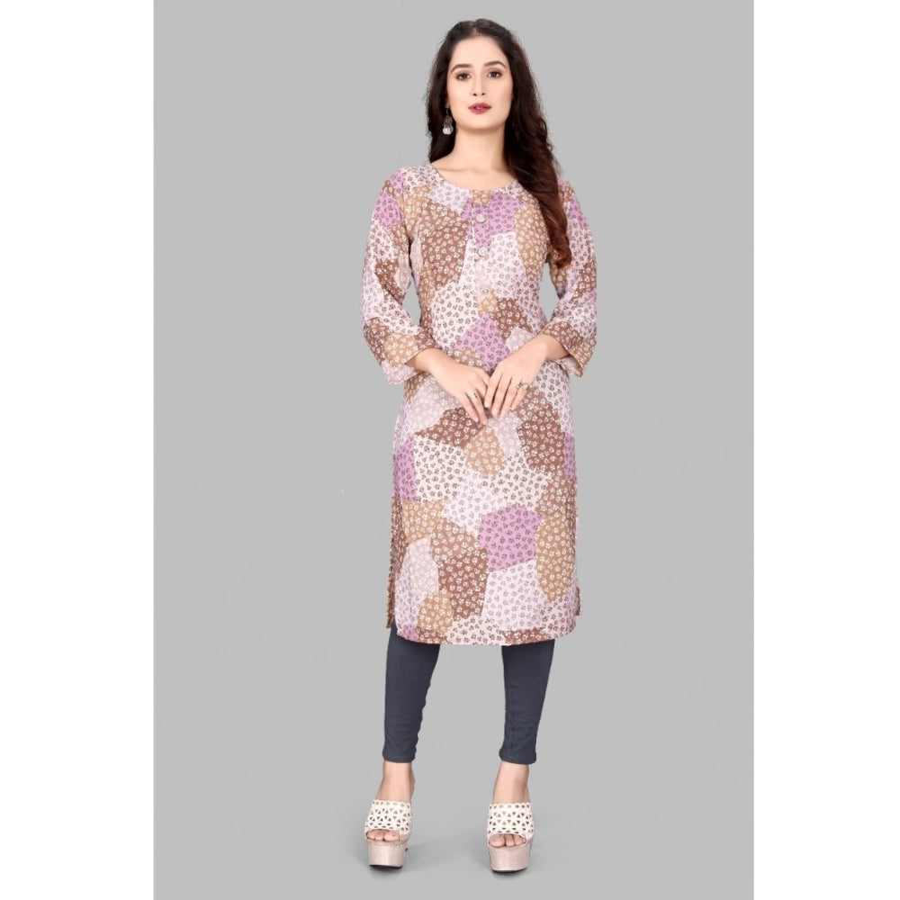Ranili Rayon Printed Round Neck 3-4th Sleeve Kurti
