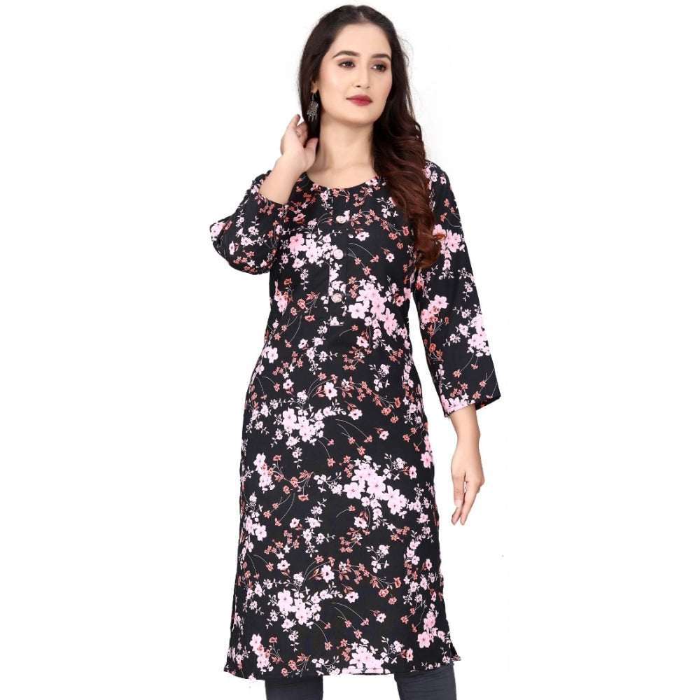 Ranili Rayon Printed Round Neck 3-4 Th Sleeve Kurti