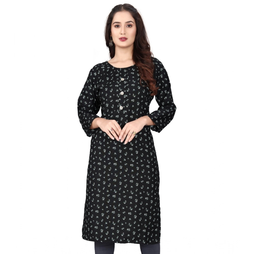 Ranili Rayon Printed Round Neck 3-4 Th Sleeve Kurti
