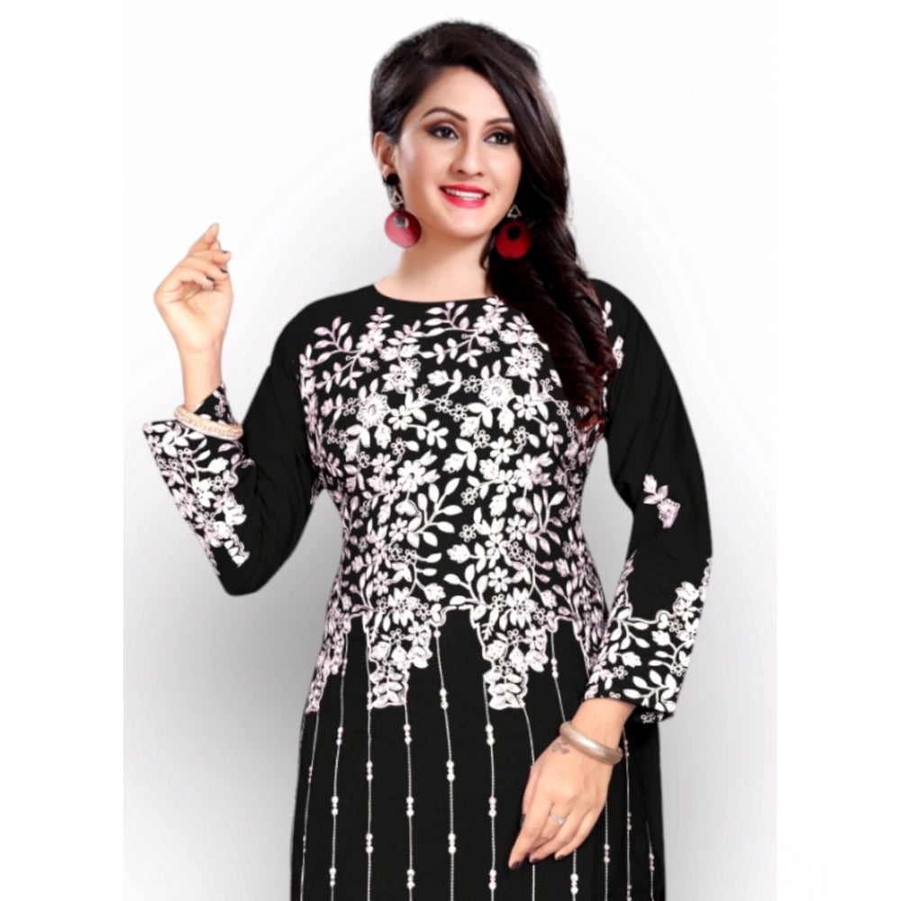 Ranili Georgette Printed Round Neck 3-4 Th Sleeve Kurti