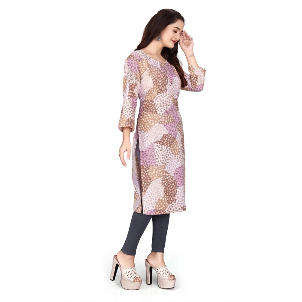 Ranili Rayon Printed Round Neck 3-4th Sleeve Kurti