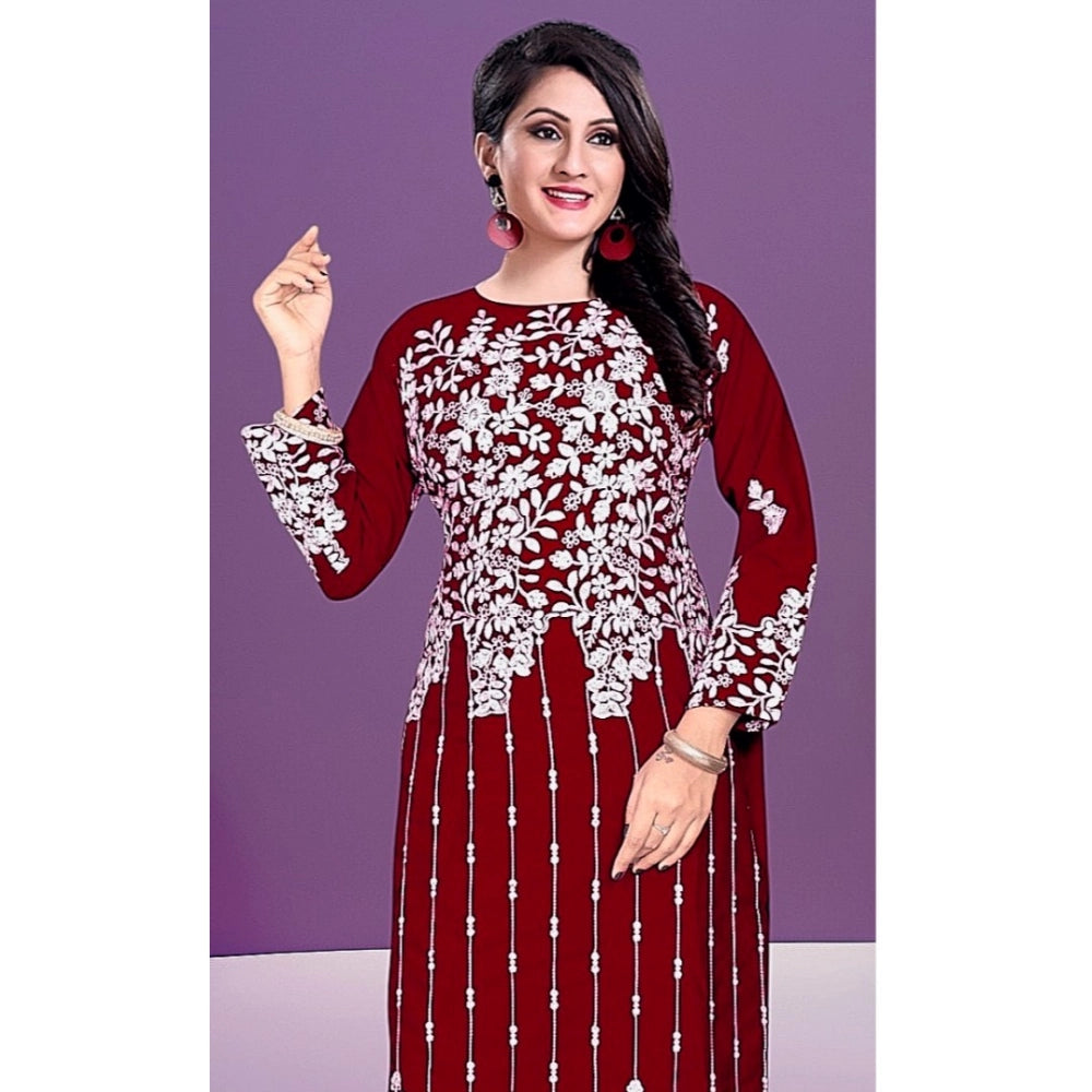 Ranili Rayon Printed Round Neck 3-4th Sleeve Kurti