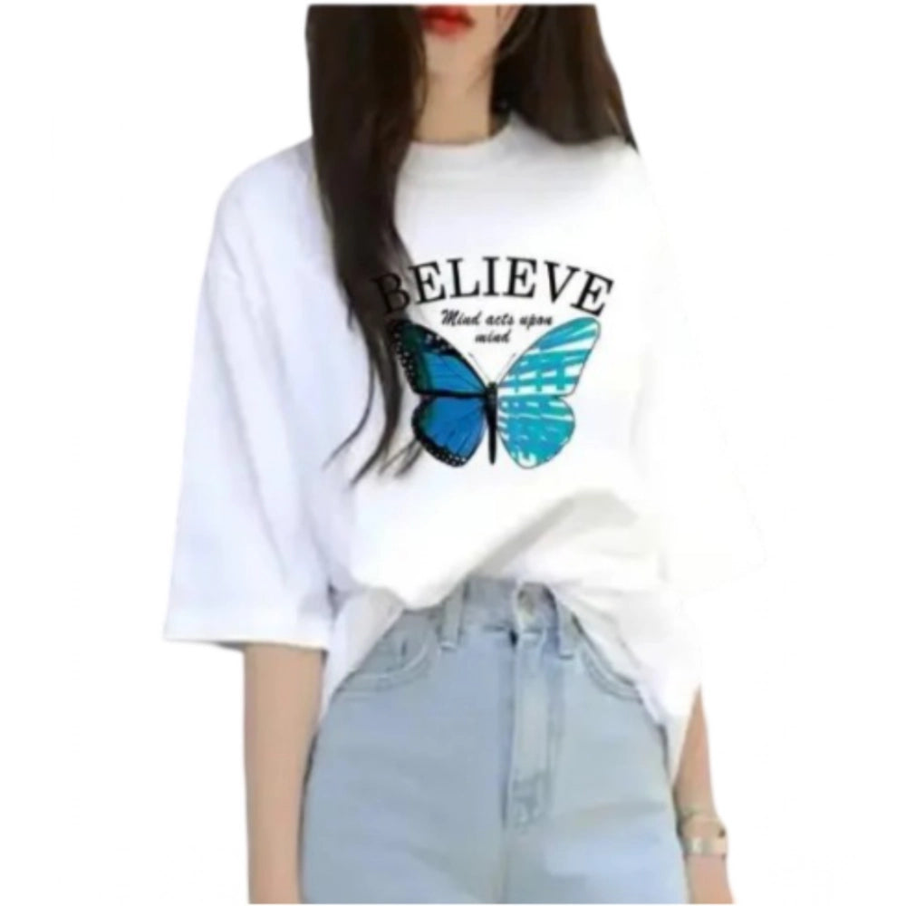 Ranili Lycra Printed Round Neck Short Sleeve T-shirt