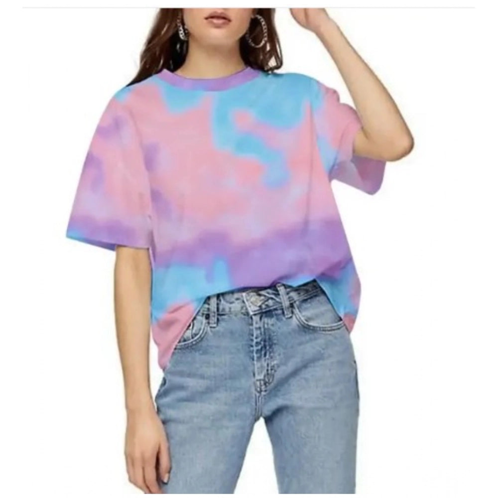 Ranili Lycra Printed Round Neck Short Sleeve T-shirt