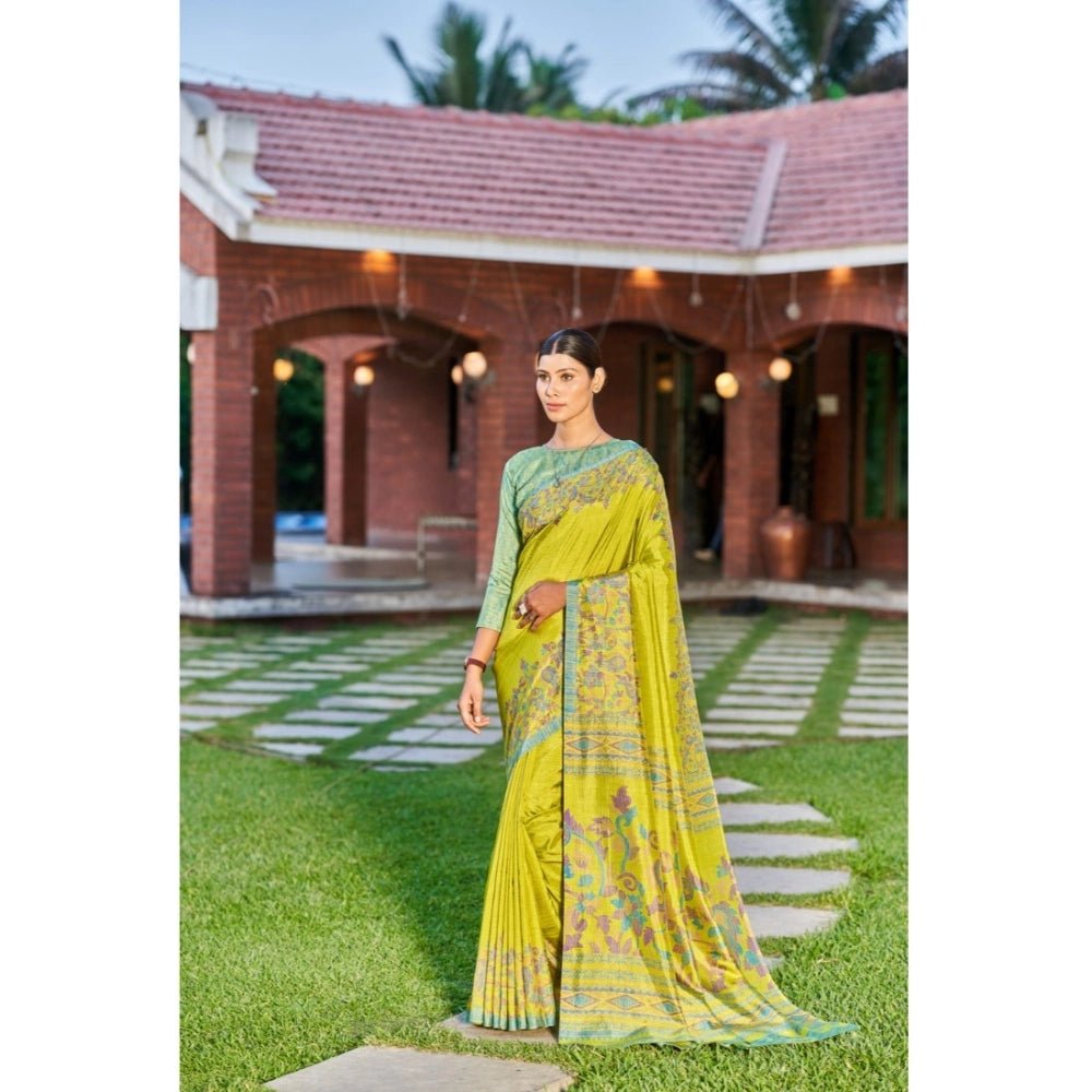 Ranili Crepe Printed Saree With Unstitched Blouse
