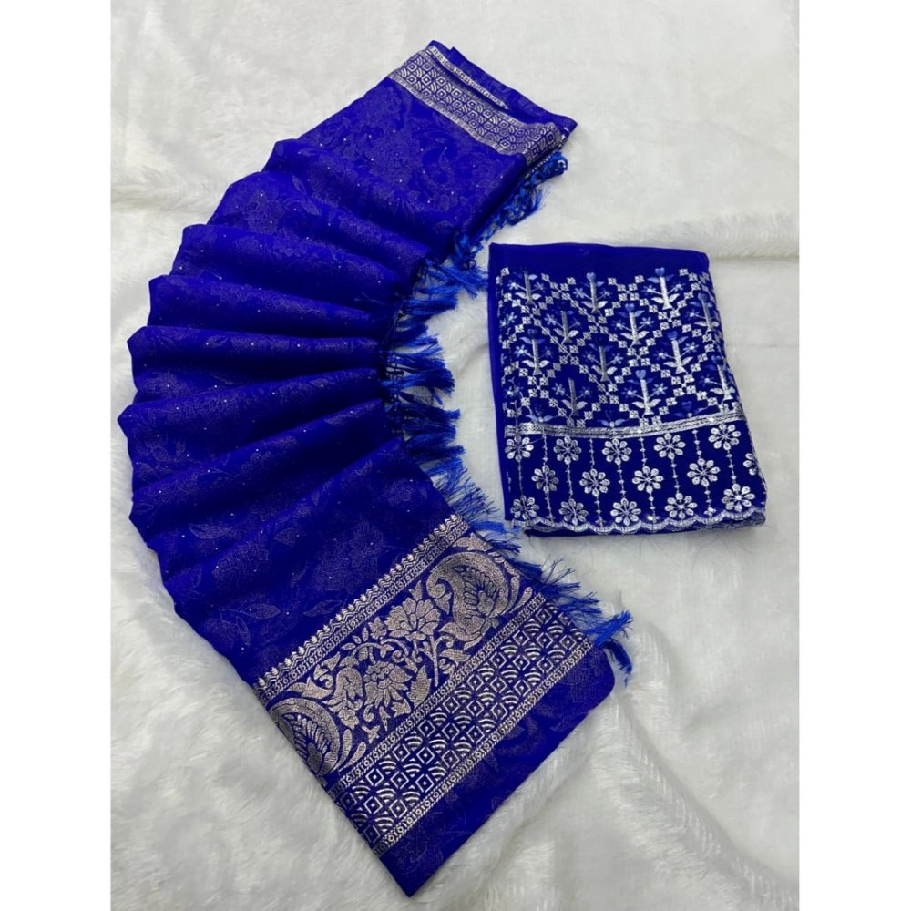 Ranili Georgette Printed Saree With Unstitched Blouse