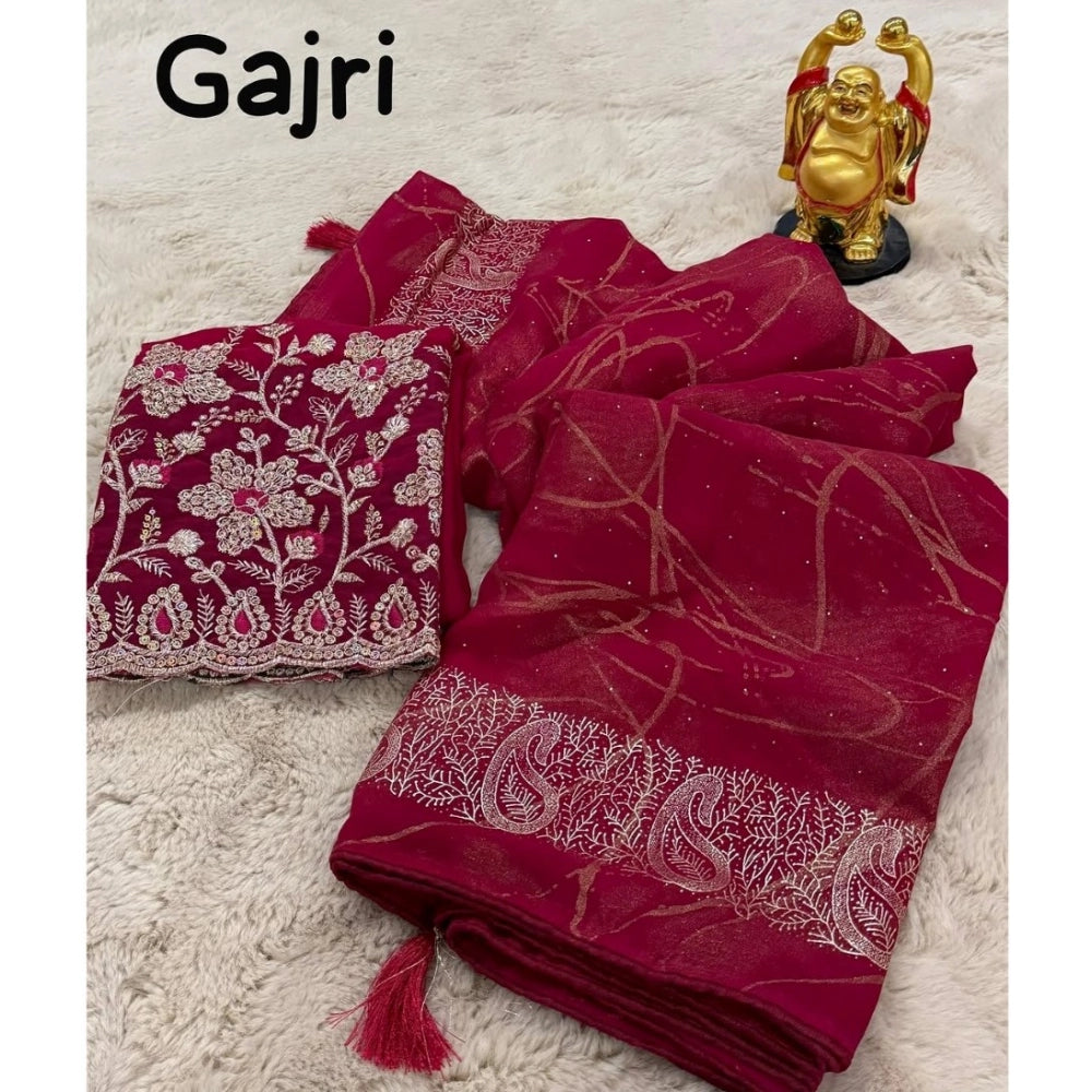 Ranili Georgette Printed Saree With Unstitched Blouse