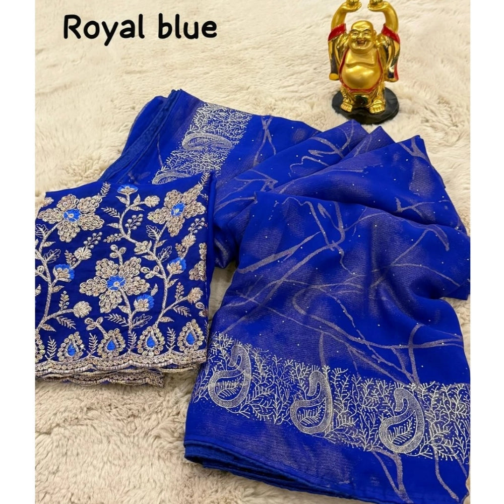 Ranili Georgette Printed Saree With Unstitched Blouse