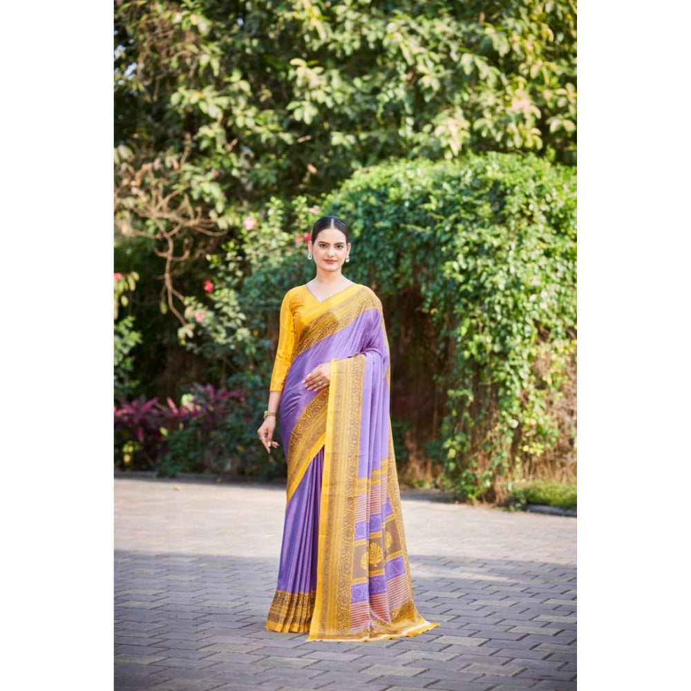 Ranili Crepe Printed Saree With Unstitched Blouse