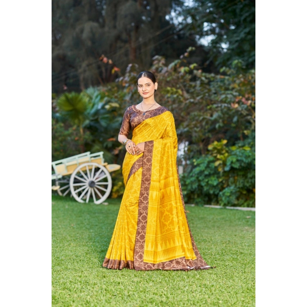 Ranili Crepe Printed Saree With Unstitched Blouse