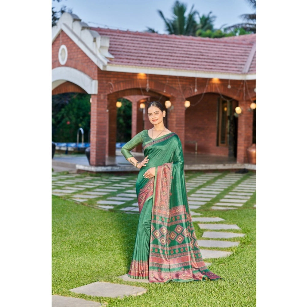 Ranili Crepe Printed Saree With Unstitched Blouse
