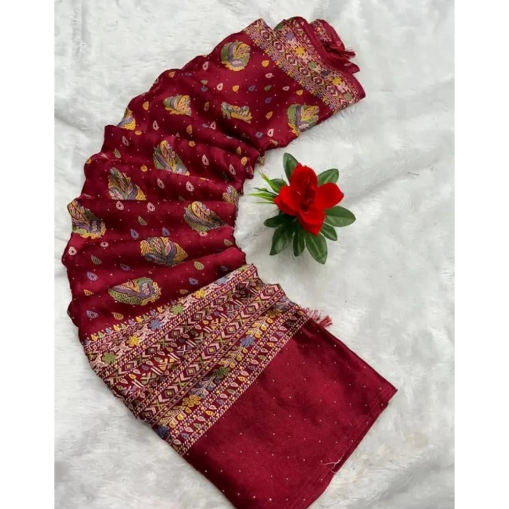 Ranili Chiffon Printed Saree With Unstitched Blouse